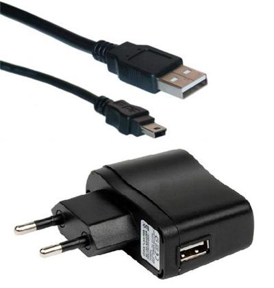 Alimentation Secteur USB - Chargeur Secteur USB avec Cable GPS USB pour GPS Mio Moov Spirit V735 TV - TMC Europe