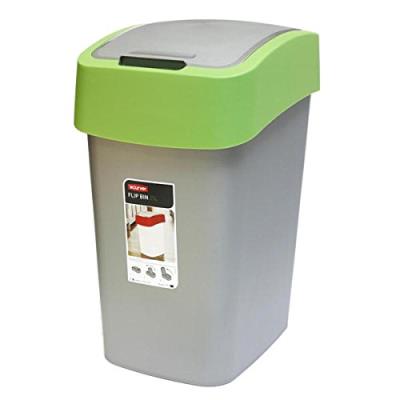 Curver 2045038 flip bin poubelle plastique argent/vert 25 l
