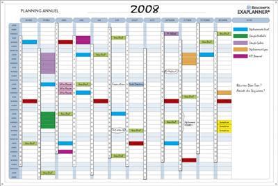 Planning Exacompta Exaplanner Magnétique Annuel Français