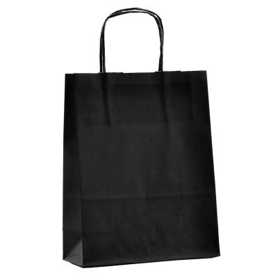 Sac en papier noir pour cadeau 31x24x12