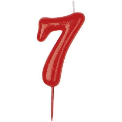 Bougie Anniversaire Rouge - Chiffre 7