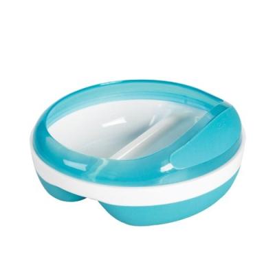 oxo tot - 6113800 - assiette - 2 divisions avec couvercle - bleu