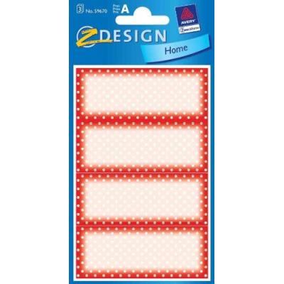 Avery zweckform z-design etiquettes rouge-blanc, pointill 59670