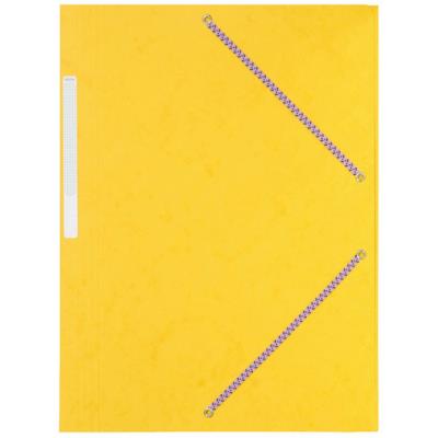 Chemise 3 rabats à élastiques. Coloris : jaune. Carte lustrée 7/10 ème. 600g