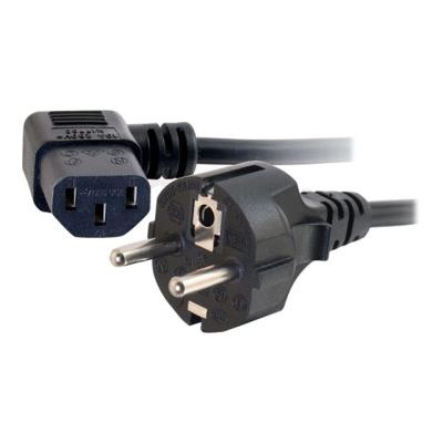 C2G Universal Power Cord - Câble d'alimentation - power CEE 7/7 (M) pour power IEC 60320 C13 - 2 m - connecteur à 90°, moulé - noir - Europe