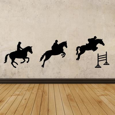 Pick and Stick Sticker Mural Course de chevaux - 45 x 100 cm, Noir