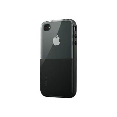 Belkin Shield Eclipse - Beschermhoes voor mobiele telefoon - polycarbonaat - Zwarte parel - voor Apple iPhone 4