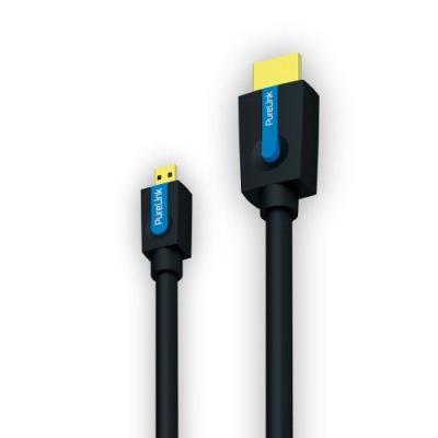 Purelink Cs1200-030 - Câble Micro Hdmi / Hdmi High Speed Avec Ethernet - Compatible Avec Hdmi 2.0 4K 3D - 3M - Noir