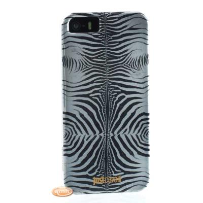 Just Cavalli Zebra - Beschermende bedekking voor mobiele telefoon - zilver - voor Apple iPhone 5