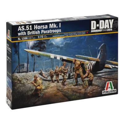 Maquette avion 1/72 : planeur as.51 horsa + parachutistes italeri