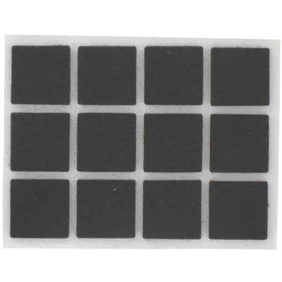PVM - Patin feutre marron adhésif 22 x 22 mm - Lot de 12