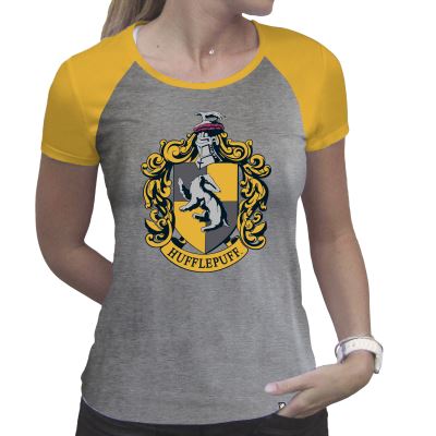 ABYstyle - HARRY POTTER - Tshirt - Poufsouffle - femme - gris & jaune - premium (M)