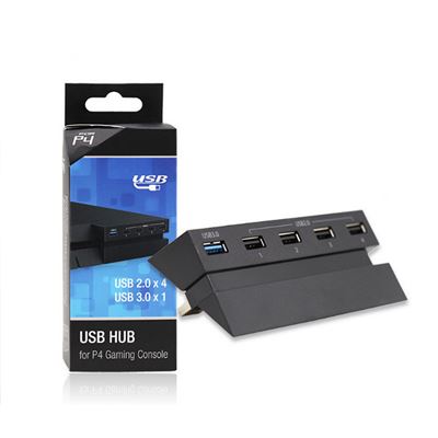 Hub USB 5 Ports pour Console Sony Playstation 4 PS4 USB 2.0 / 3.0 – Noir – Branchez manettes disque durs clavier souris Straße Game®