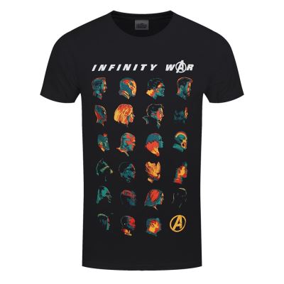 The Avengers T-Shirt Avengers Infinity War Heads Homme Noir