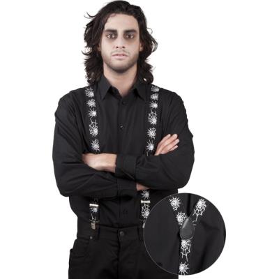 Bretelles noires toiles d'araignée adulte Halloween Large