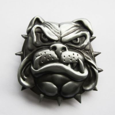 boucle de ceinture tete de bulldog 3d alu cheine homme femme