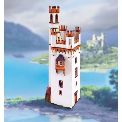 Maquette en carton : mäuseturm de bingen (mouse tower), allemagne schreiber-bogen