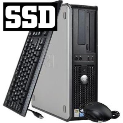 Unité centrale Dell Optiplex 760 Desktop - Gris - Intel Core Duo E5200 / 2.5 GHz - RAM 4 Go - SSD 240 Go - DVD - Gigabit Ethernet - Windows 7 Professi