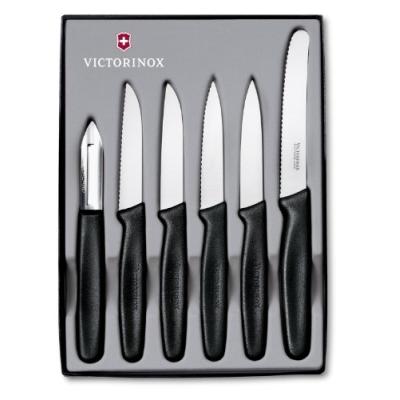 VICTORINOX 5.1113 COFFRET DE 6 COUTEAUX À LÉGUMES NOIR