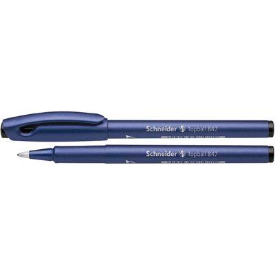 SCHNEIDER - Stylo roller à encre TOPBALL 847, noir Largeur de tracé: 0,5 mm, Couleur du corps: métal bleu/ noir -8471
