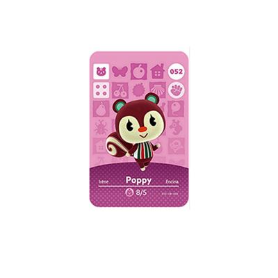 [Serie 1] Standard Carte Amiibo HAOBUY pour Animal Crossing Serie 1 - NO.52 Poppy (8.6*5.4cm)