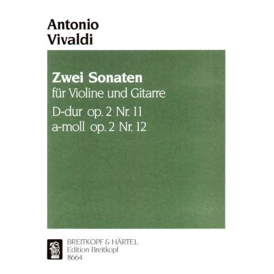 Partitions classique EDITION BREITKOPF VIVALDI ANTONIO - SONATEN D-DUR/A-MOLL AUS OP.2 - VIOLIN, GUITAR Violon