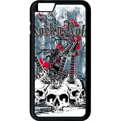 Coque apple iphone 6+ plus heavymetal rock n roll skulls
