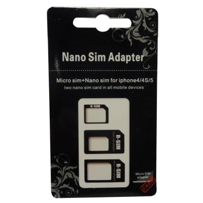 Détails du carte nano SIM Adaptateur micro sim 4 en 1 avec paquet de vente  au détail de clé d'éjection