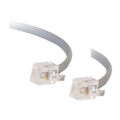 C2G RJ11 6P4C Straight Modular Cable - telefoonkabel - 10 m - grijs