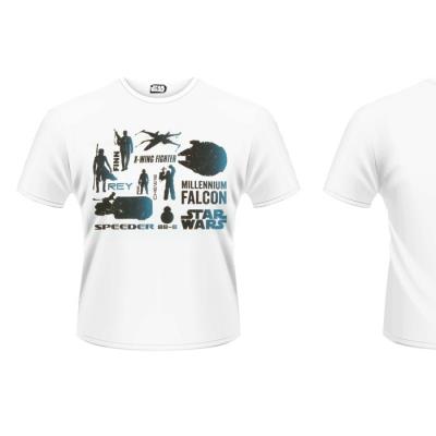 Star Wars Episode VII - T-Shirt Blue Heroes Character (XL)