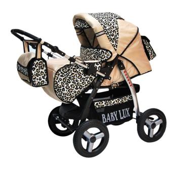 poussette leopard beige