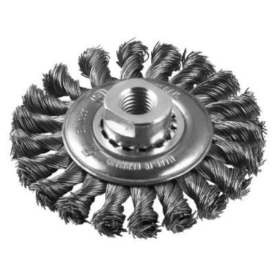Brosse circulaire &agrave; fils torsad&eacute;s, inoxydables, &Oslash; 100 mm M14