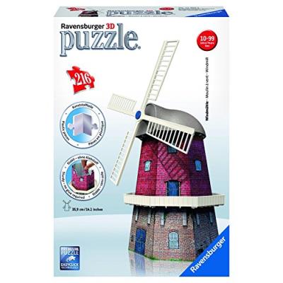 Ravensburger - 12563 - Puzzle 3D Building - 216 Pièces - Moulin à Vents