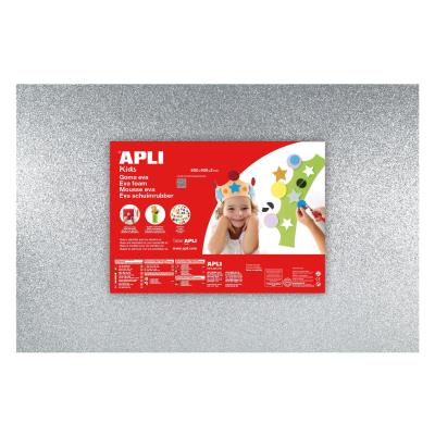 Mousse EVA thermoformable 40x60 cm - Argent pailleté - APLI AGIPA