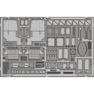 MAQUETTE SD.KFZ.7/1 LATE TRUMPETER1/35 EDUARD 36106