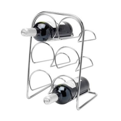 Support à vin en Métal chromé pour 6 bouteilles 22x19,5x34cm