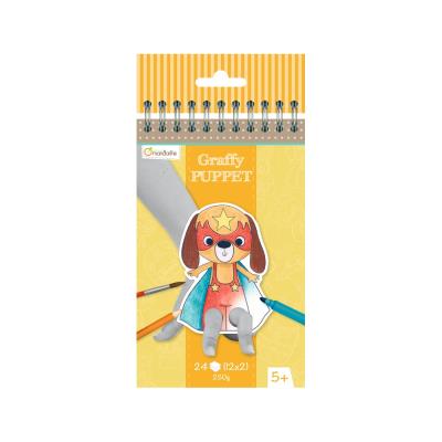 Carnet de coloriage marionnettes : Graffy Puppet : Animaux super-héros Avenue Mandarine