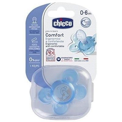 Chicco physio comfort sucette en silicone bleu 0-6 mois 7491121