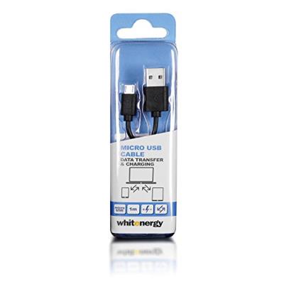 Whitenergy 4WORLD micro uSB high speed uSB 2.0 a vers micro b de 1 m de câble de données et de charge pour android/samsung/hTC/motorola/lG/nokia/blackberry-noir