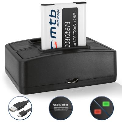 Batterie + Double Chargeur (USB) pour Maginon DS5370 / AGFA / Rollei / Tevion / Traveller / Praktica Luxmedia / Sanyo / General Imaging - GE...... - voir liste de compatibilité