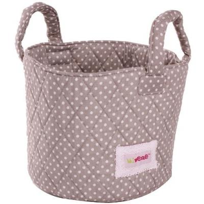 minene storage basket with dots (grey/ white, small)