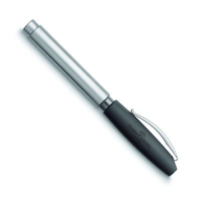 Faber Castell Stylo Roller Basic Mat Chrome Zone De Prehension Ergonomique Avec Couche De Laque Soft Colore Niveau D Encre Visible Cartouche D Encre Liquid Stylo Roller Achat Prix Fnac