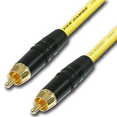 Designacable Van Damme Câble RCA/RCA asymétrique avec connecteurs plaqués or 0.25 jaune