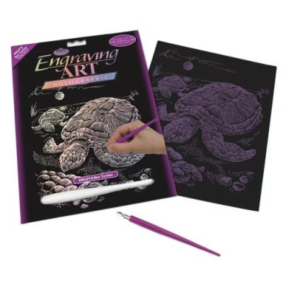 ROYAL & LANGNICKEL HOLO13 GRAVURE D'ART BRILLANT DANS LE NOIR TAILLE A4 TORTUE DE MER