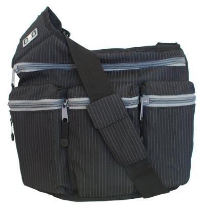 Diaper dude sac à langer - messanger ii rayures - noir