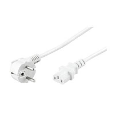 Power cord 1.8m white iec320 angled connector schuko microconnect pe010418w