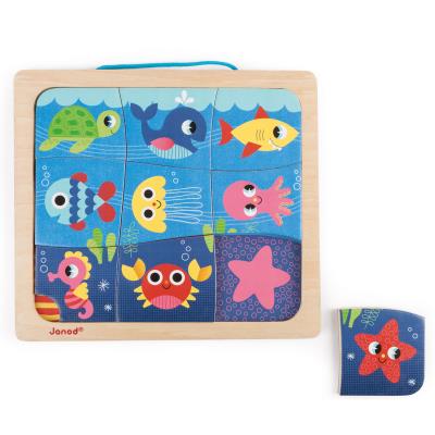 Puzzle magnétique 9 pièces : magneto puzzle happy fish janod