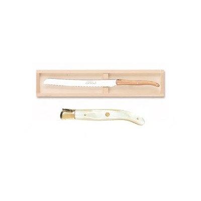 LAGUIOLE CLAUDE DOZORME 2.60.020.56 COFFRET COUTEAU À PAIN MANCHE NARCINE NATURELLE MITRE LAITON