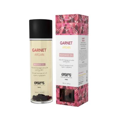 Huile de Massage et Pierre Grenat Argant Exsens