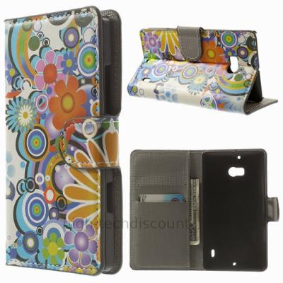 Housse etui coque pochette portefeuille PU cuir pour Nokia Lumia 930 + film ecran - FLEURS C